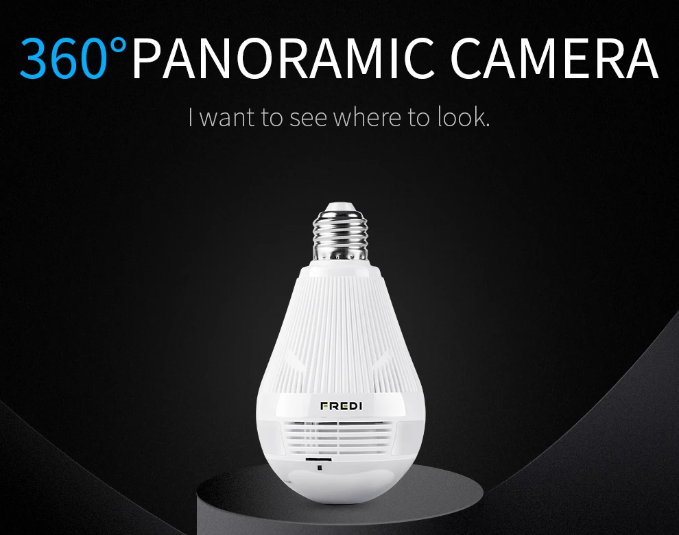 FREDI, 960 P, ip-камера рыбий глаз, Wi-Fi, 360 градусов, угол обзора, светильник, лампа, лампа для наблюдения, камера безопасности, домашняя камера видеонаблюдения