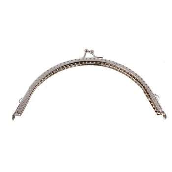 

15cm 1PC Vintage Style Metal Frame Kiss Clasp Arch DIY Craft For Purse Bag Silver Tone