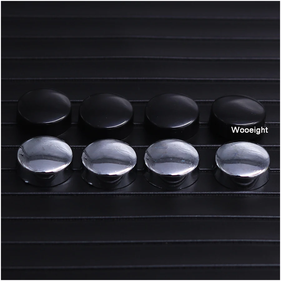Wooeight 4Pcs Silver Screw Nut Cap Bolt Cover Set For Car Truck Motorcycle Security License Plate Frame Mounting Screw Bolt (5)