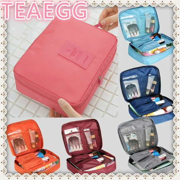 

New 2014 Nylon Multifunction Makeup Organizer bag Women Cosmetic bags Ourdoor Travel Bag Handbag Bolsas Free shipping TEAEGG