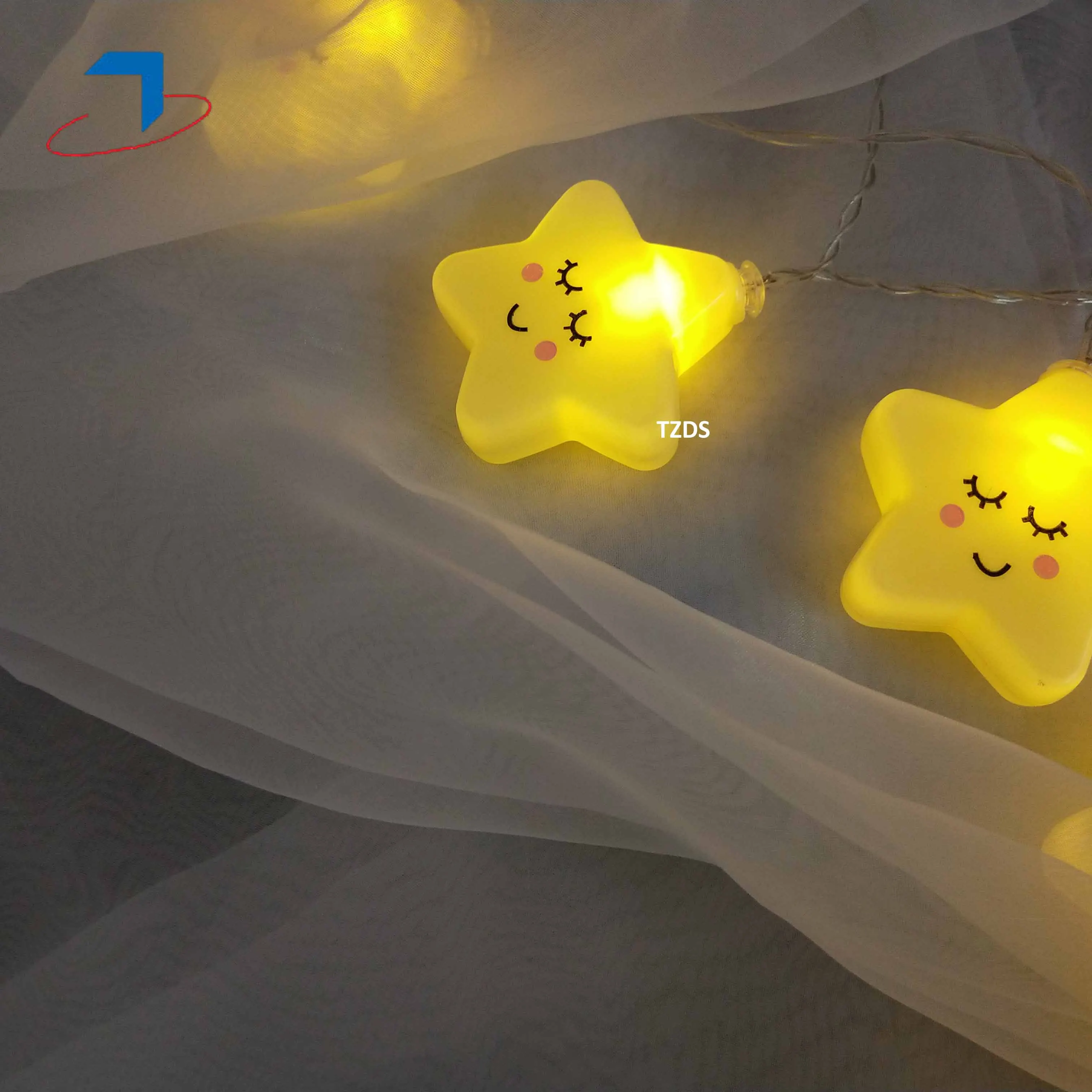 

Smile Stars String lights Gift for Kids Children Decoration light for Room Party New Year Christmas Tree on Battery