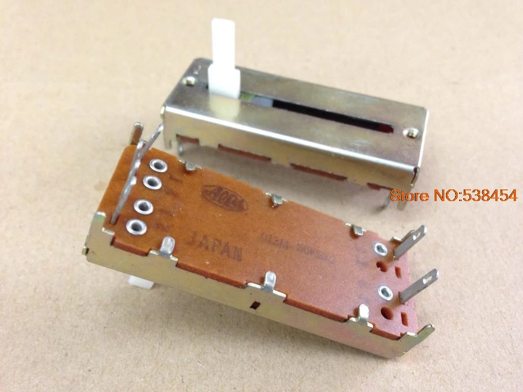 5 cm sliding potentiometer switch B50kx2 double shaft length 15mm