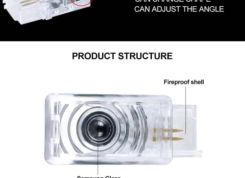 Error Free Wireless Car Logo Door Light Welcome Lamp Logo Laser Projector Warning Lamps For Buick Cadillac SRX ATS-L XT5 XTS CTS (5)