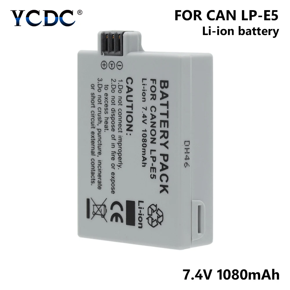 

1/2 Pcs 7.4V 1080mAh Li-ion Lithium Battery For Canon EOS 450D Digital Kiss X2 Rebel XSi 500D Digital Kiss X3 Rebel T1i 1000D