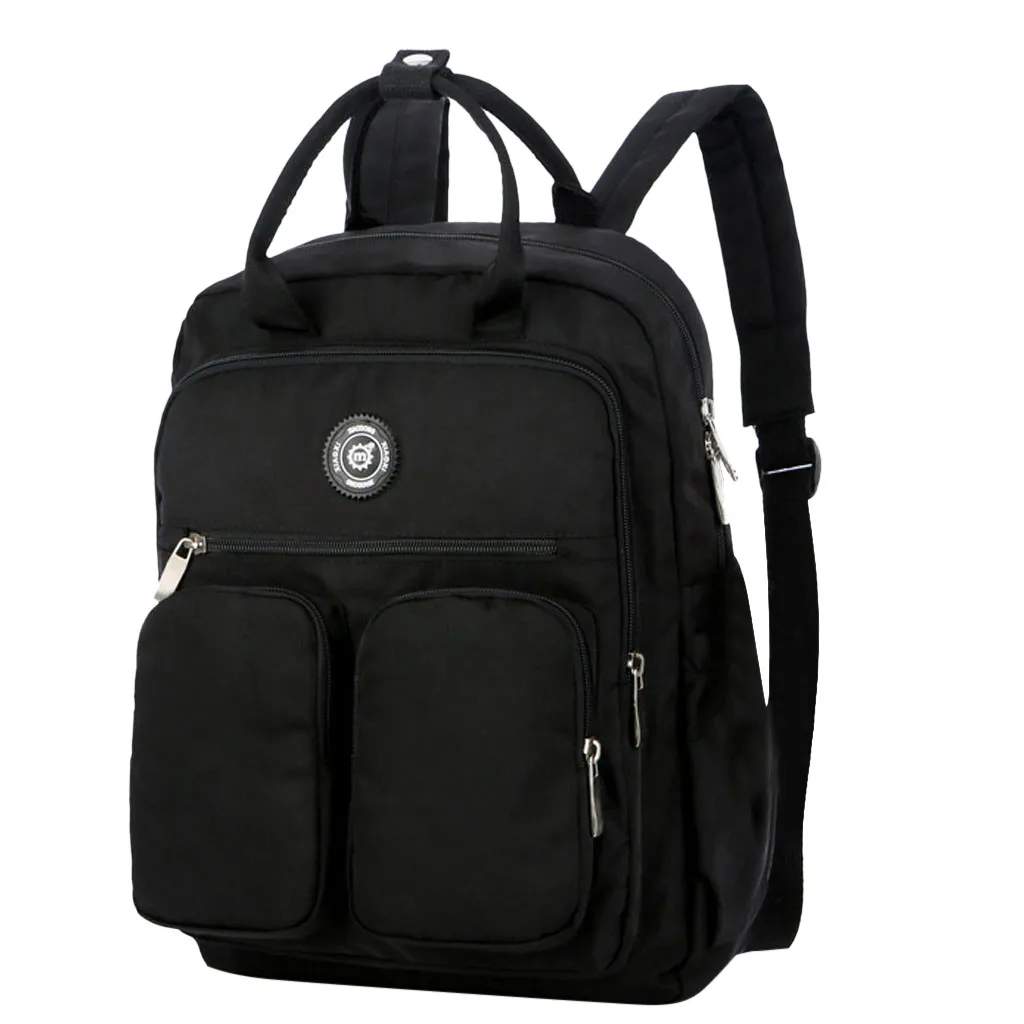 Модный рюкзак из водонепроницаемого нейлона с мягкой ручкой, Одноцветный, с несколькими карманами, для путешествий, на молнии, Mochila Feminina Sac A Dos, школьные сумки# L10 - Цвет: Черный