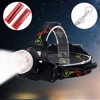 

Lightweight Waterproof Aluminium +ABS 4.2V COB 4 Modes Mechanical zoom Led Light Headlamp for Camping+2x18650 batteries