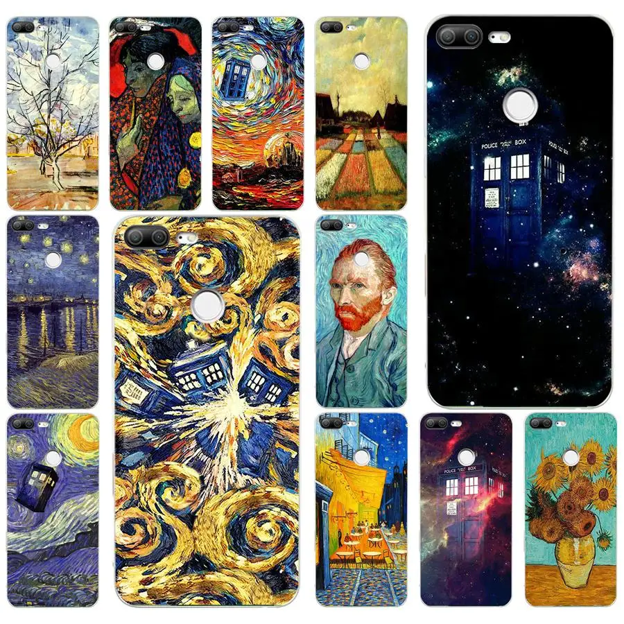 257AQ Van Gogh Tardis Мягкий Силиконовый ТПУ чехол для телефона huawei Honor 9 Lite 10 p lite |