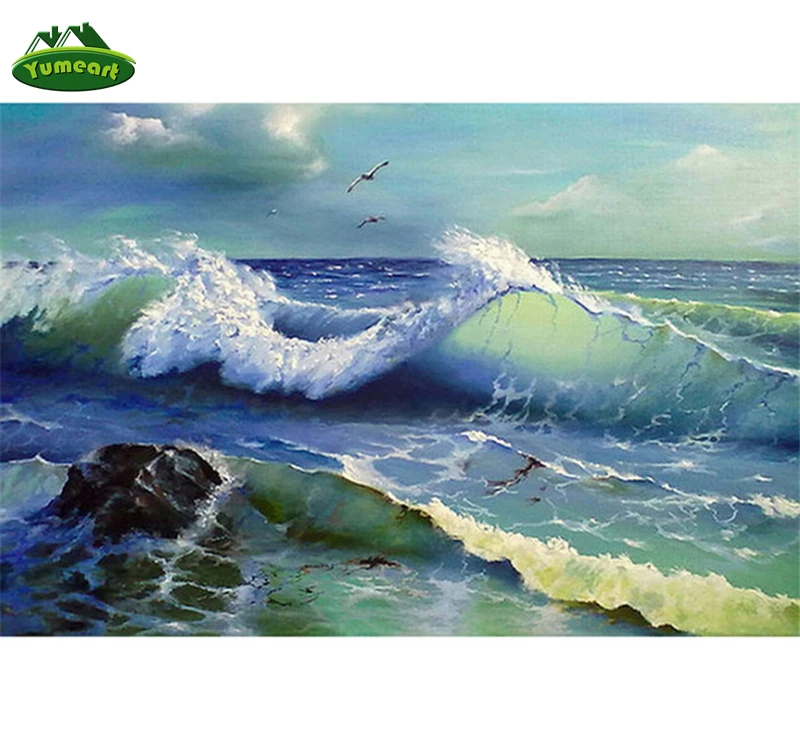YUMEART 5D Diy Diamond Embroidery Mediterranean Landscape Painting Rhinestones Handmade Crafts Cross Stitch Kits Home Decor | Дом и сад