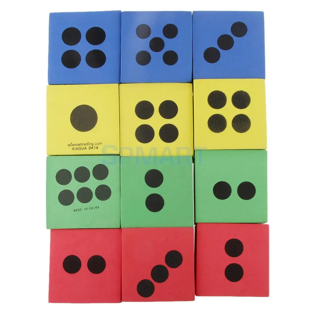 12pcs 2.5inch Foam Playing Dice Kids Educational Learning Teaching Toys