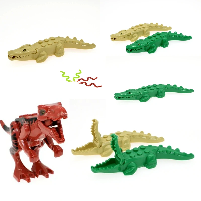 2pcs/lot MOC Bricks NEW Animal Cruel Crocodile Educational DIY Building Blocks Bricks Action Figure Toys kids best Gifts