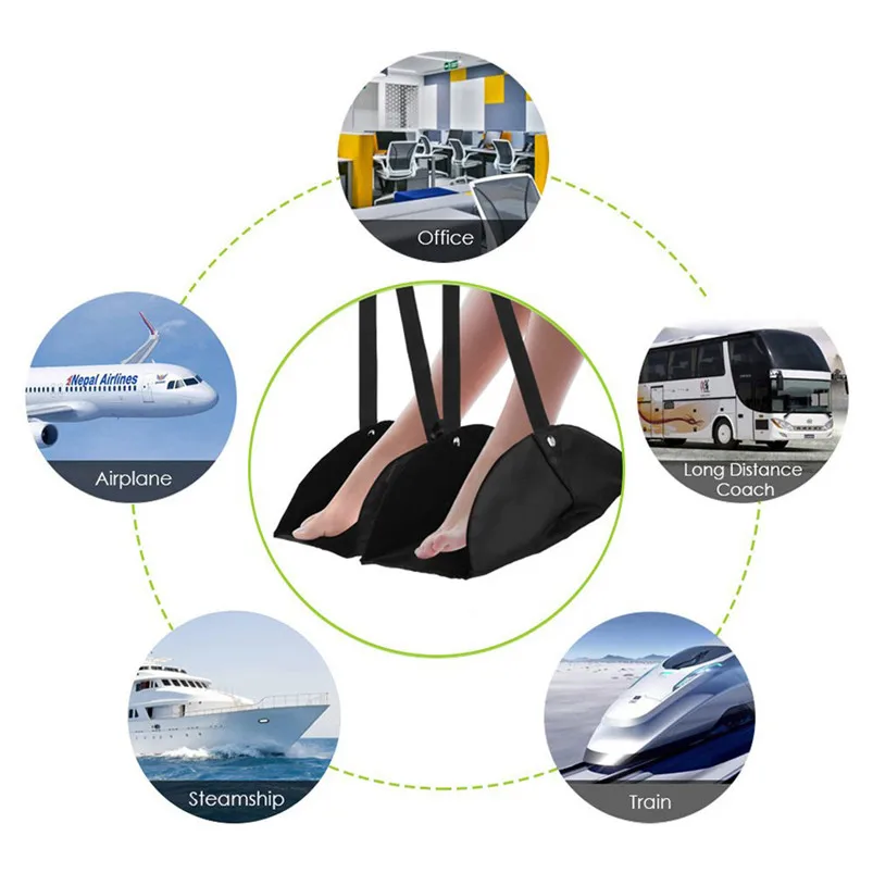 Comfy Hanger Travel Airplane Footrest Hammock Made with Premium Memory Foam Foot Portable Relaxed and Comfortable 30MR140