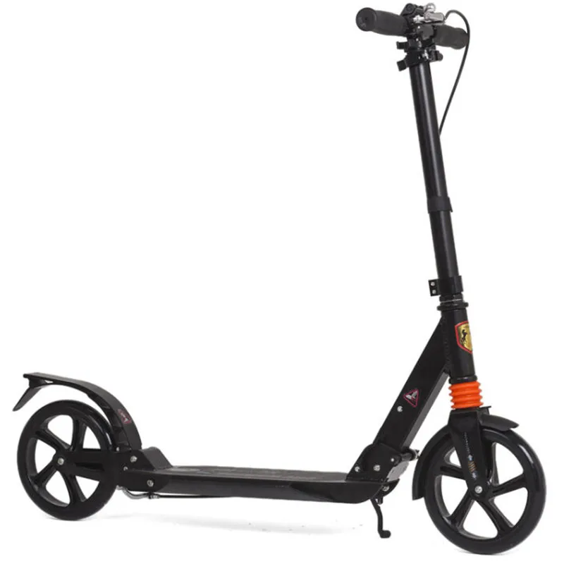 

010317 Head Double Brake Adult Scooter PU Wheel Adjustable Height Foldable Adult 2 Big Wheels Adult Kickboard