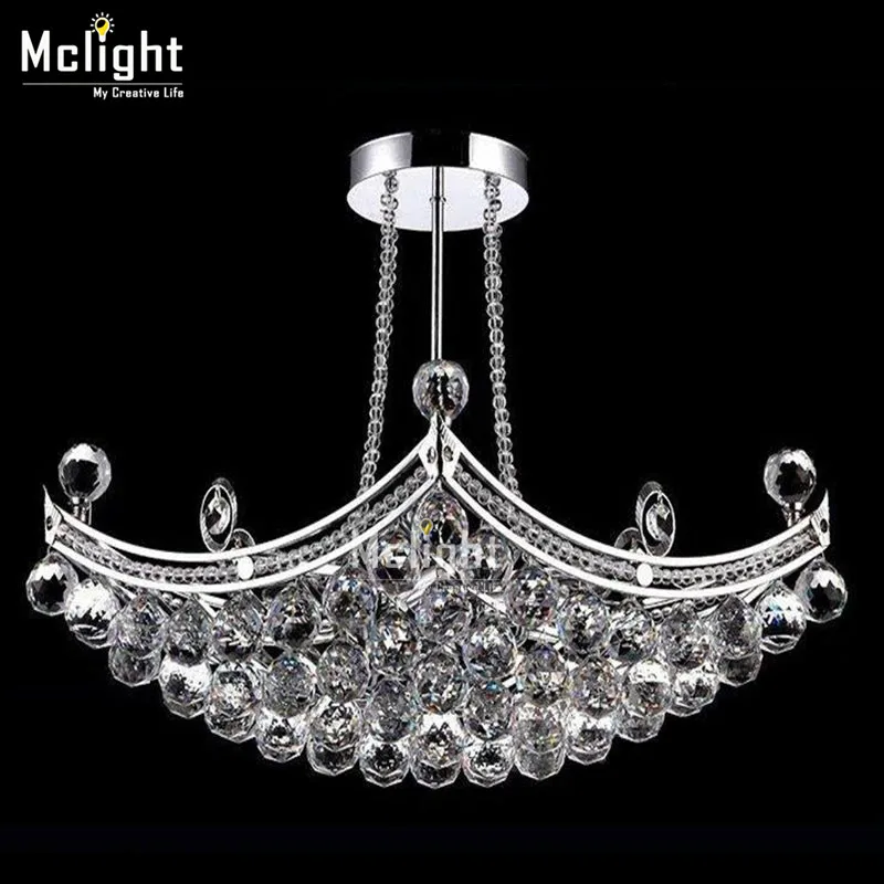 Modern Luxury Fixture K9 Crystal Hanging Wire Ball Pendant Light Ceiling Living Room Chandelier LED Lamp