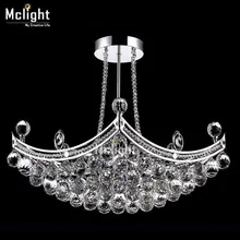 Modern Luxury Fixture K9 Crystal Hanging Wire Ball Pendant Light Ceiling Living Room Chandelier LED Lamp