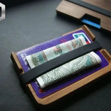 EDC деревянный простой Карманный Кошелек с отделением для карт и отделением для монет