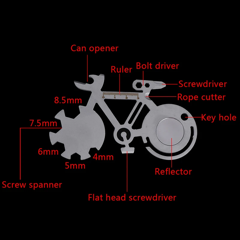 Outdoor Multi-purpose Bicycle Repair Wrench Mountain Bike Repair Tool Card Camping Tool Promotion Funny Bicycle Shape Wrench