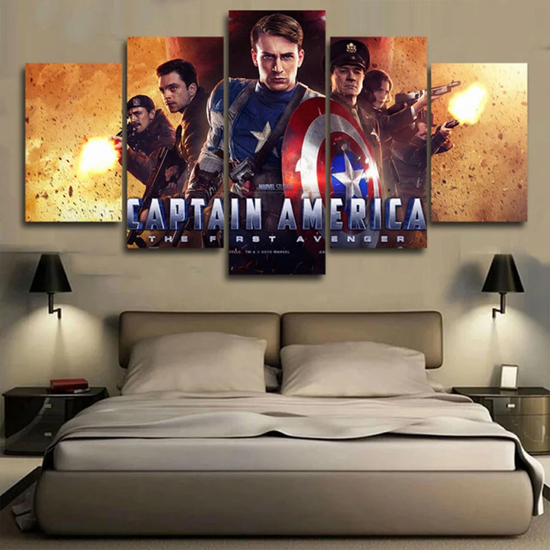 

5D DIY Diamond Embroidery 5 Pieces Marvel The Avengers Mosaic Full Square round Diamond Painting Cross Stitch Home Decor