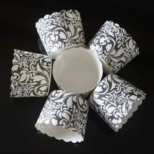 100 шт. Дизайн розовый одноразовые Бумага торт Кубок Бумага для выпечки сдобы чашки День рождения Свадебные украшения