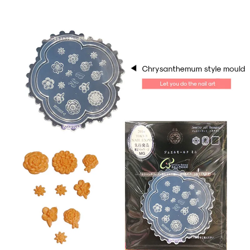 chrysanthemum Профессиональная DIY 3D Силиконовая форма УФ гель для ногтей штамповка резьба штамповка формовочная тарелка дизайн ювелирных изделий инструменты для дизайна ногтей - Цвет: chrysanthemum