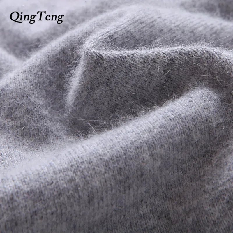 QingTeng осень 2017 Для женщин зимние вязаные Свитер с длинными рукавами теплое платье