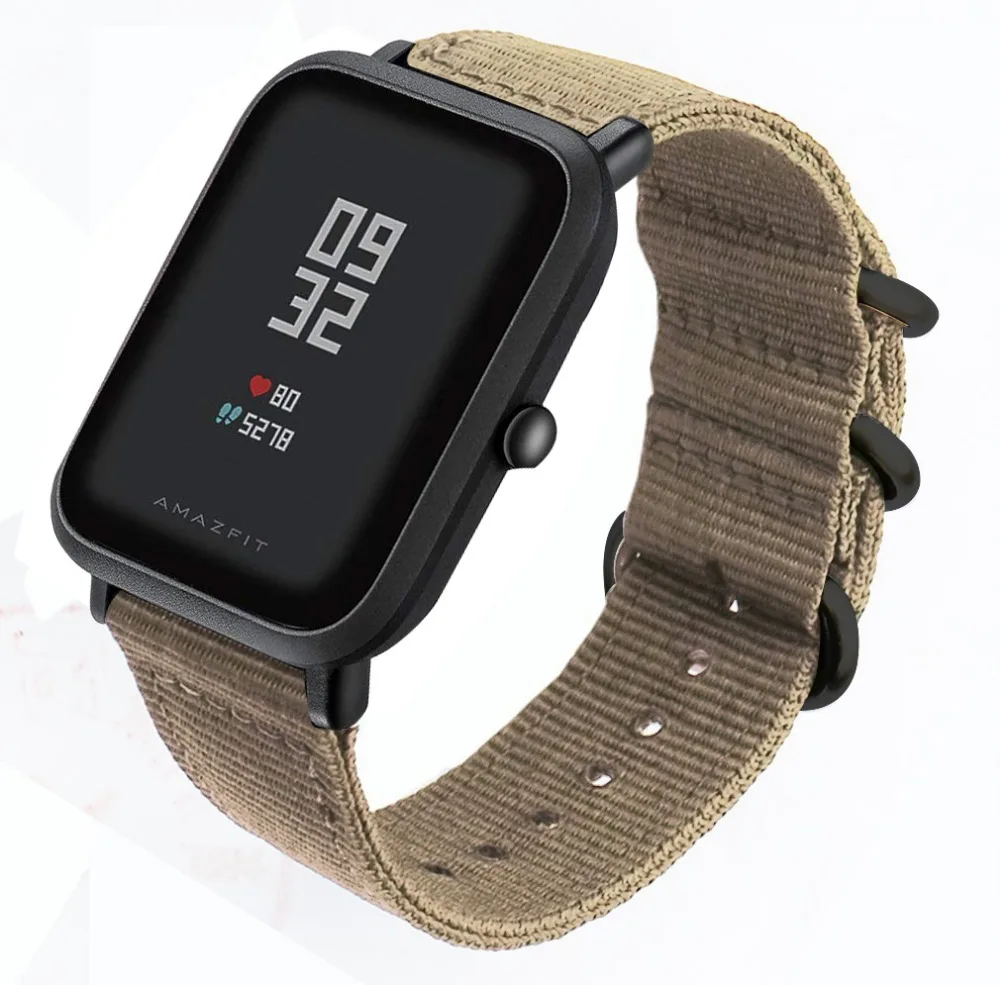 DKPLNT цветной нейлоновый ремешок для часов для Amazfit Bip для Xiaomi Huami Amazfit браслет Huami ремешок 20 мм