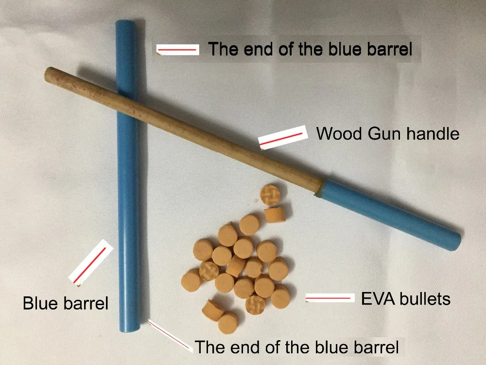2019 Trialsale 23x1cm Blue Ejection Rod Game Sets Shoot Off Toy Baby Launching Toys Kids Shooting Gun With EVA Bullets Games Kit 2