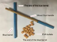 2019 Trialsale 23x1cm Blue Ejection Rod Game Sets Shoot Off Toy Baby Launching Toys Kids Shooting Gun With EVA Bullets Games Kit 2