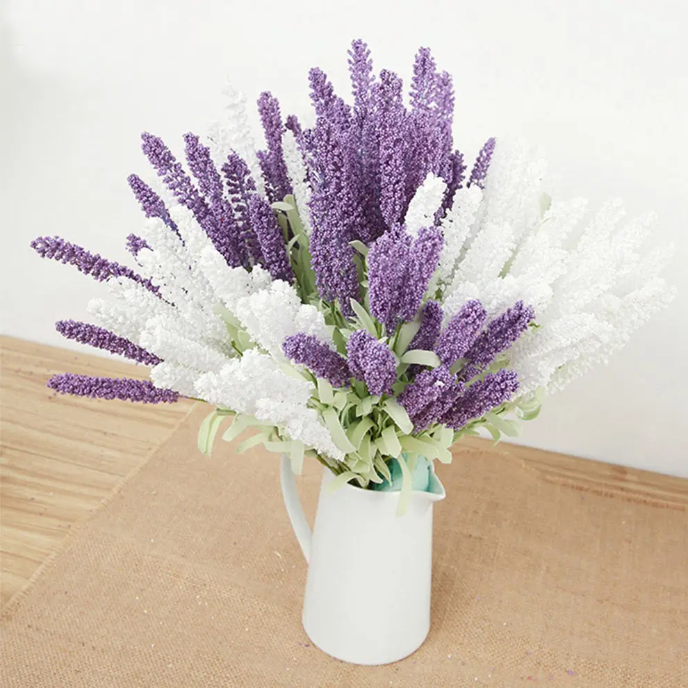 

2018 Newest Hot 1PCS 12 Head Lavender For Bridal Hydrangeas Silk Flower Wedding Decor Bridesmaid