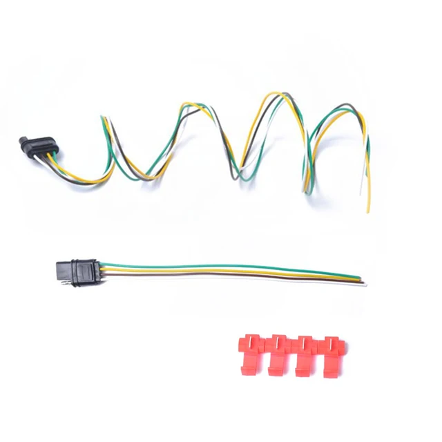 us $9 07 29% off 100cm 4 way 4 pin trailer wire extension flat connector plug and socket trailer wiring harness in trailer couplings \u0026 accessories trailer connector pinout diagrams 4