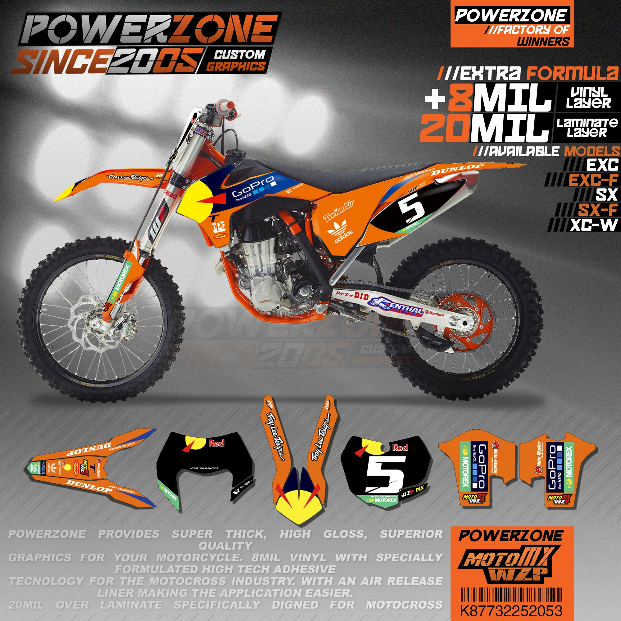 Персонализированные графические фоны PowerZone Team наклейки 3M Набор наклеек для KTM SX SXF