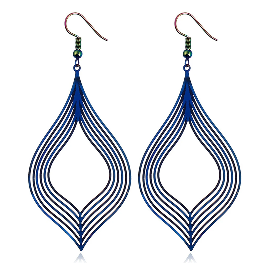 

Women's Trendy Leaf Shape Hollow Dangle Earrings Statement Jewelry Gift
