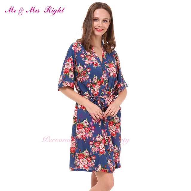 Hot Sell Cotton Printed Flower Robe For Wedding Party Gown Bathrobe Girl’s Soft Nightown Pajamas Good Feeling Kimono