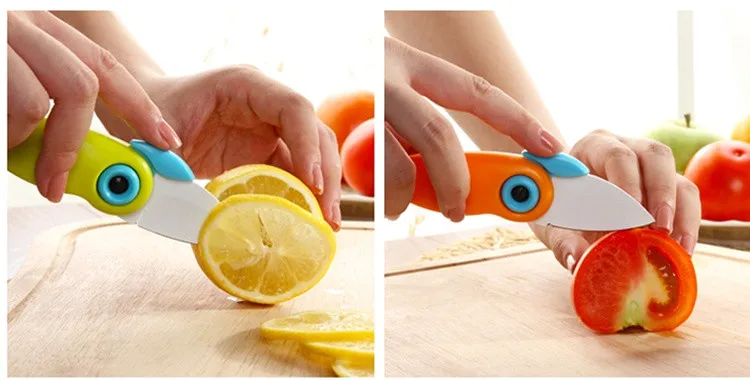 Новое поступление, птичий керамический нож, складные кухонные ножи для резки овощей, фруктов с разноцветной ручкой ABS, инструменты для приготовления пищи