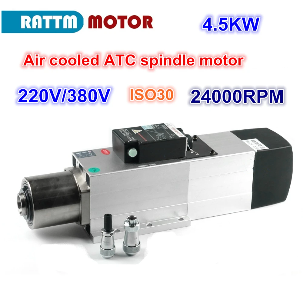 

4.5KW ATC Air cooled spindle motor 24000RPM ISO30 220V 380V Automatic Tool Change spindle for woodworking cnc router