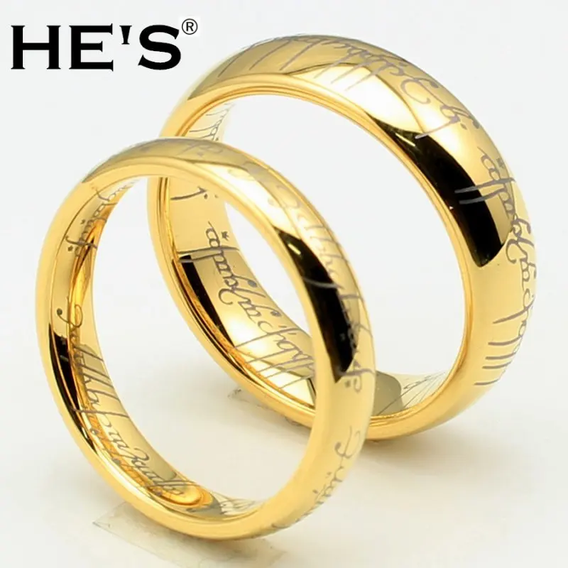 The Lord of the Rings,high quality 6mm width Gold tungsten