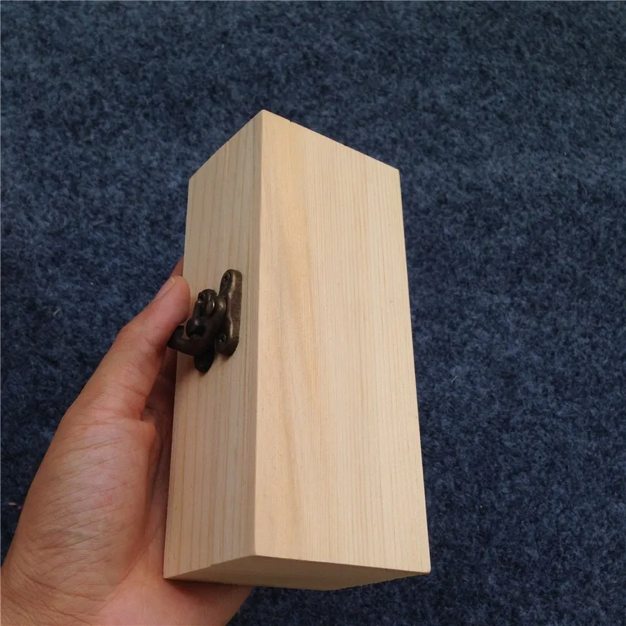Деревянная маленькая деревянная коробка zakka Paulownia с крышкой и замком для хранения