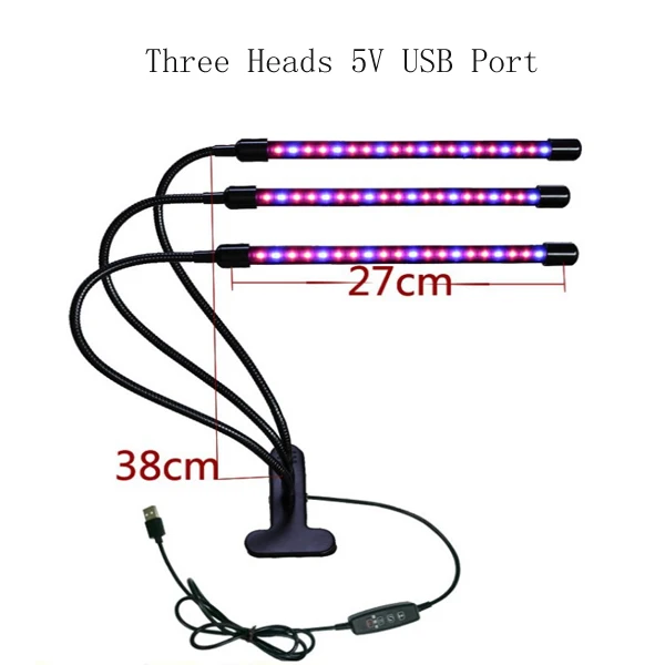 Yabstrip fitolamp светодиодный светильник для выращивания, полный спектр, для комнатных цветов, для выращивания салата, для теплицы, для выращивания растений, светодиодный фито-лампа - Испускаемый цвет: 27W 5V USB