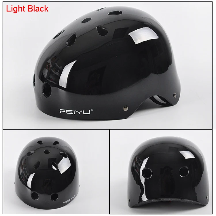 FEIYU X-Спортивная безопасность для катания на коньках шлем интегрально формованный Мужчины Женщины горный велосипед Скутер Велоспорт Шлем B мальчик Дрифтинг дети - Цвет: Light Black