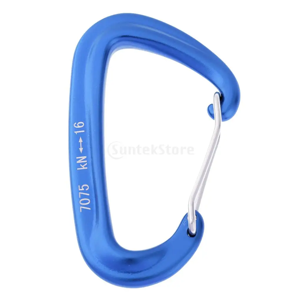 Wiregate Carabiner Aluminum D Shape Backpack Clasp Climbing Hiking Arborist Industrial Safety Home Use