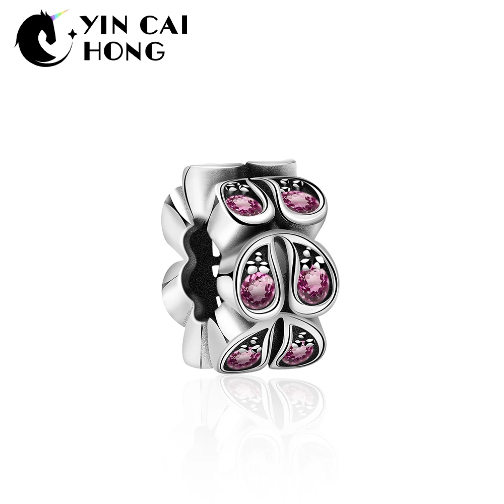 

YCH 100% 925 Sterling Silver Brand New Eternal Charming Geometric Teardrop Isolation Beads Charm Original Charming Jewelry