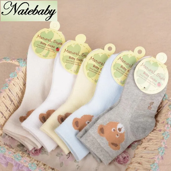 Spring autumn hot sale good quality unisex baby cotton socks multi color cartoon bear socks NA0231