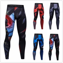 Трендовые мужские компрессионные штаны с 3D принтом, базовый слой, для упражнений, для бега, для мужчин, s, для фитнеса, аниме, для фитнеса, обтягивающие леггинсы, мужские колготки
