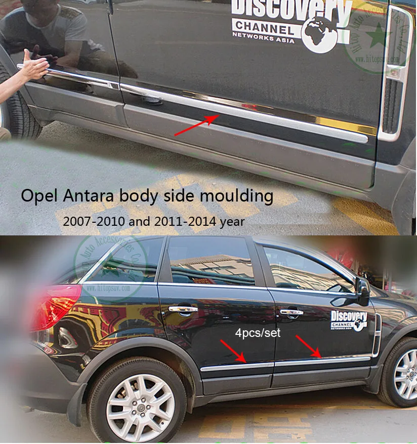 

for Opel Antara body side molding, door moulding,door sill,2007-2010 and 2011-2016, ABS chrome,4pcs/set, free shipping to Asia