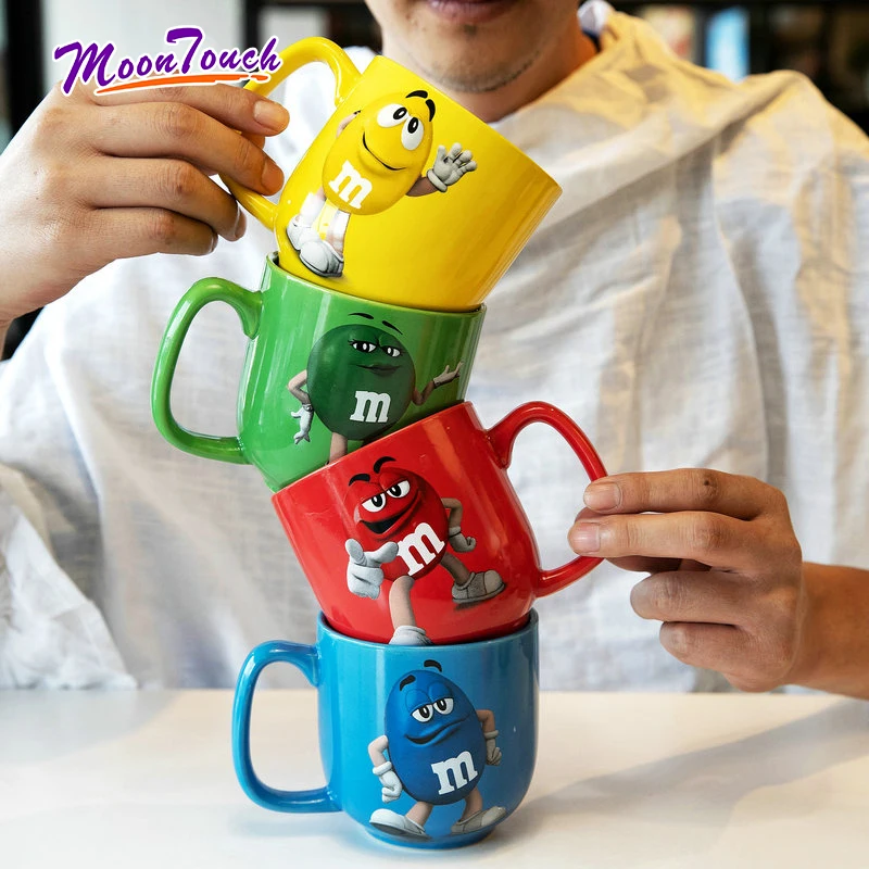 

Cute M&M's MM Beans Drinking Cups Ceramic Colored Cafe Oatmeal Coffee Mug Glaze Coffee Milk Mug Water Tea Mugs Drinkware