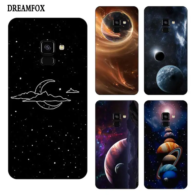 N401 Space Planet Stars Black Silicone Case Cover For Samsung Galaxy J2 J3 J4 J5 J6 J7 J8 Pro Plus Prime 2018 2017 |