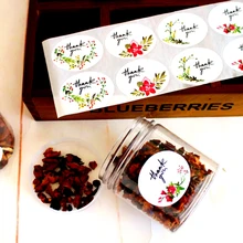 120 шт/10 листов Цветок Наклейка «спасибо» печенье торт конфеты мешок этикетки Рождество бумага печать клей декоративные пользовательские наклейки s