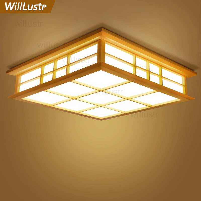 Willlustr Wooden Light Japan Style Led Wood Ceiling Lamp Hotel Home Dinning Room Bedroom Restaurant Acrylic Panel Ceiling Light Ceiling Lights Wood Ceiling Lampceiling Lamp Aliexpress