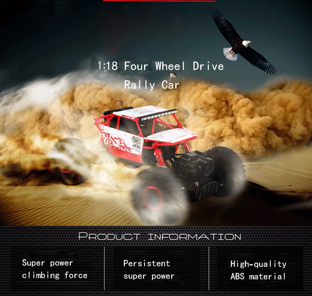 RC Car 112 4WD Rock Crawlers 4x4 Driving Car Double Motors Drive Bigfoot Car Remote Control Car (1)