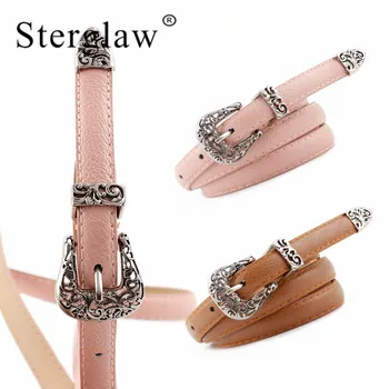 

107x1.4cm Retro Female pin buckle belt women jeans 2020 fashion lady decorative carved faux leather belt womens waistband N271