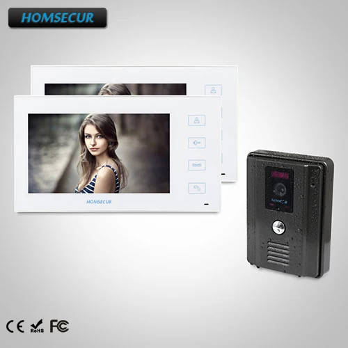 

HOMSECUR 7" Wired Hands-free Video&Audio Smart Doorbell+LCD Color Screen : TC011-B + TM704-W